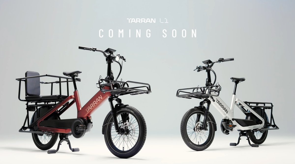 Vélo cargo électrique Tarran L1 avec béquille motorisée et système de déverrouillage NFC