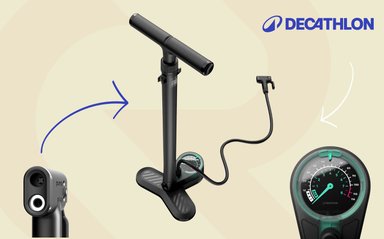 Pompe à vélo Decathlon 500 avec tête de gonflage Easy et manomètre