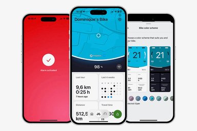 Application RX Connect 3.0 de Riese & Müller affichée sur smartphone avec fonctions GPS, sécurité et personnalisation