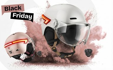 Casque vélo Casr Glow avec feu arrière LED, clignotants intégrés et visière transparente