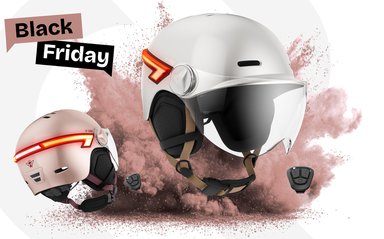 Casque vélo Casr Glow avec feu arrière LED, clignotants intégrés et visière transparente