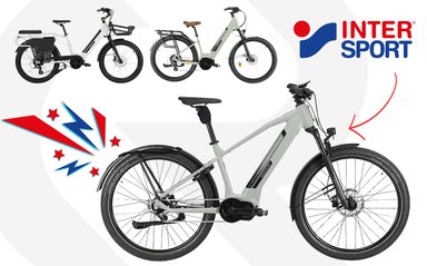 Vélos électriques Nakamura en promotion chez Intersport, dont le Crossover V LTD à moteur central