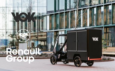 Vélo cargo électrique Vok Bikes quatre roues pour logistique urbaine professionnelle