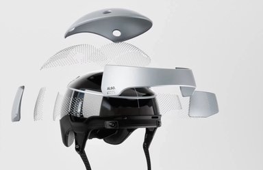 Casque vélo Also Alpha Wave de Rivian avec panneaux Release Layer System pour protection cérébrale