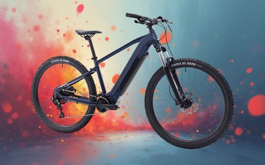 VTT électrique Rockrider E-EXPL 140 de Decathlon en randonnée tout-terrain