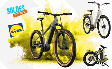 Vélos électriques Crivit en solde chez Lidl : VTT Peak 709, Urban Y.3 et modèle pliant avec remises jusqu'à 720 €