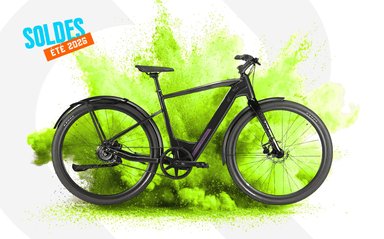 Nakamura Crosslite vélo électrique urbain noir avec courroie et fourche carbone à 1 599 euros