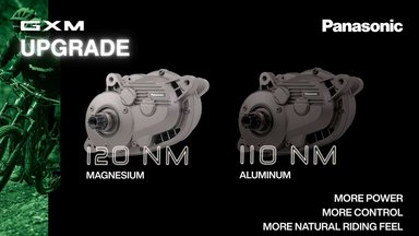 Moteurs Panasonic GXM en versions magnésium 120 Nm et aluminium 110 Nm