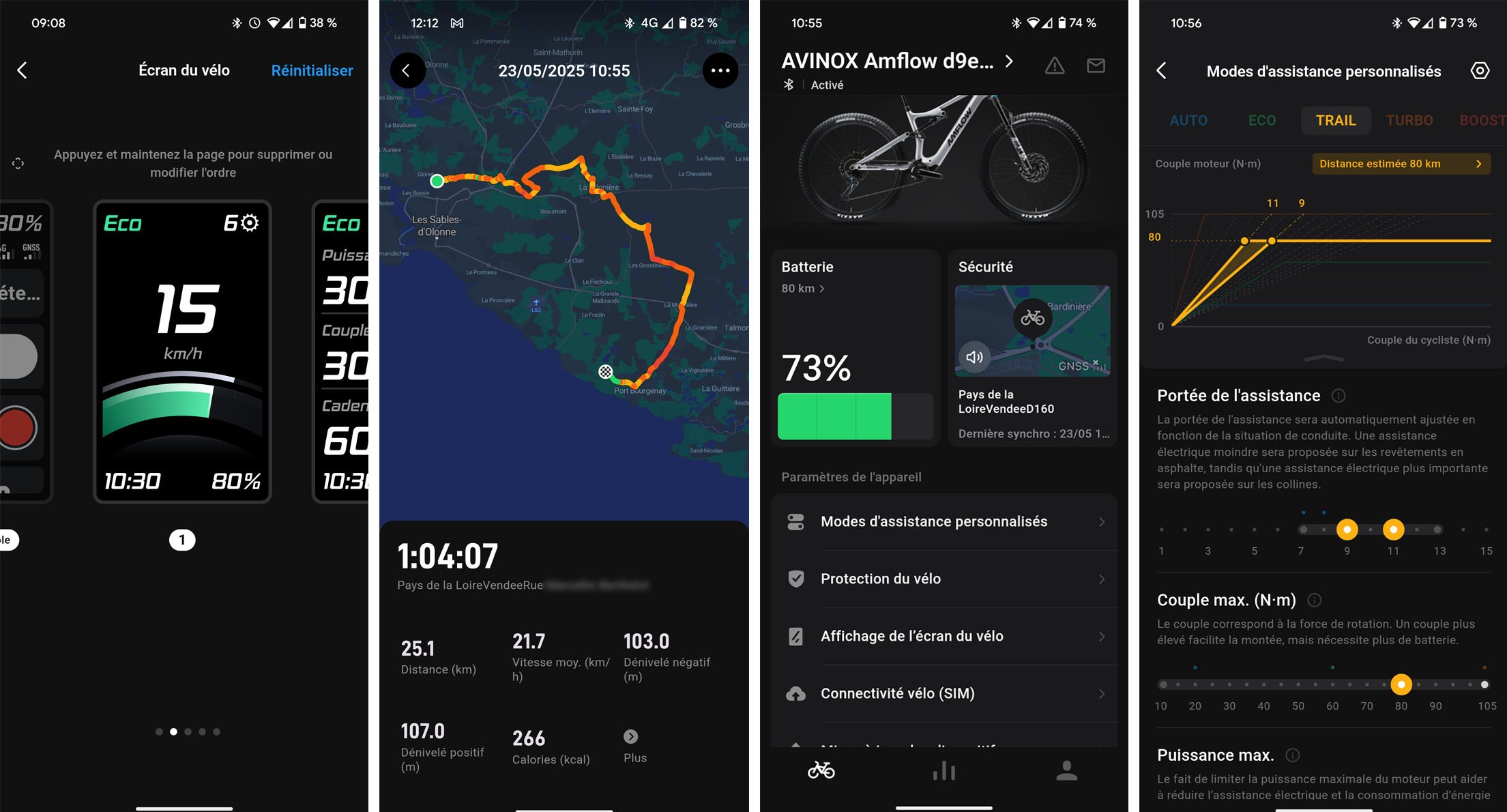 L'appli du moteur DJI Avinox est très complète © V. Lebrun / Cleanrider