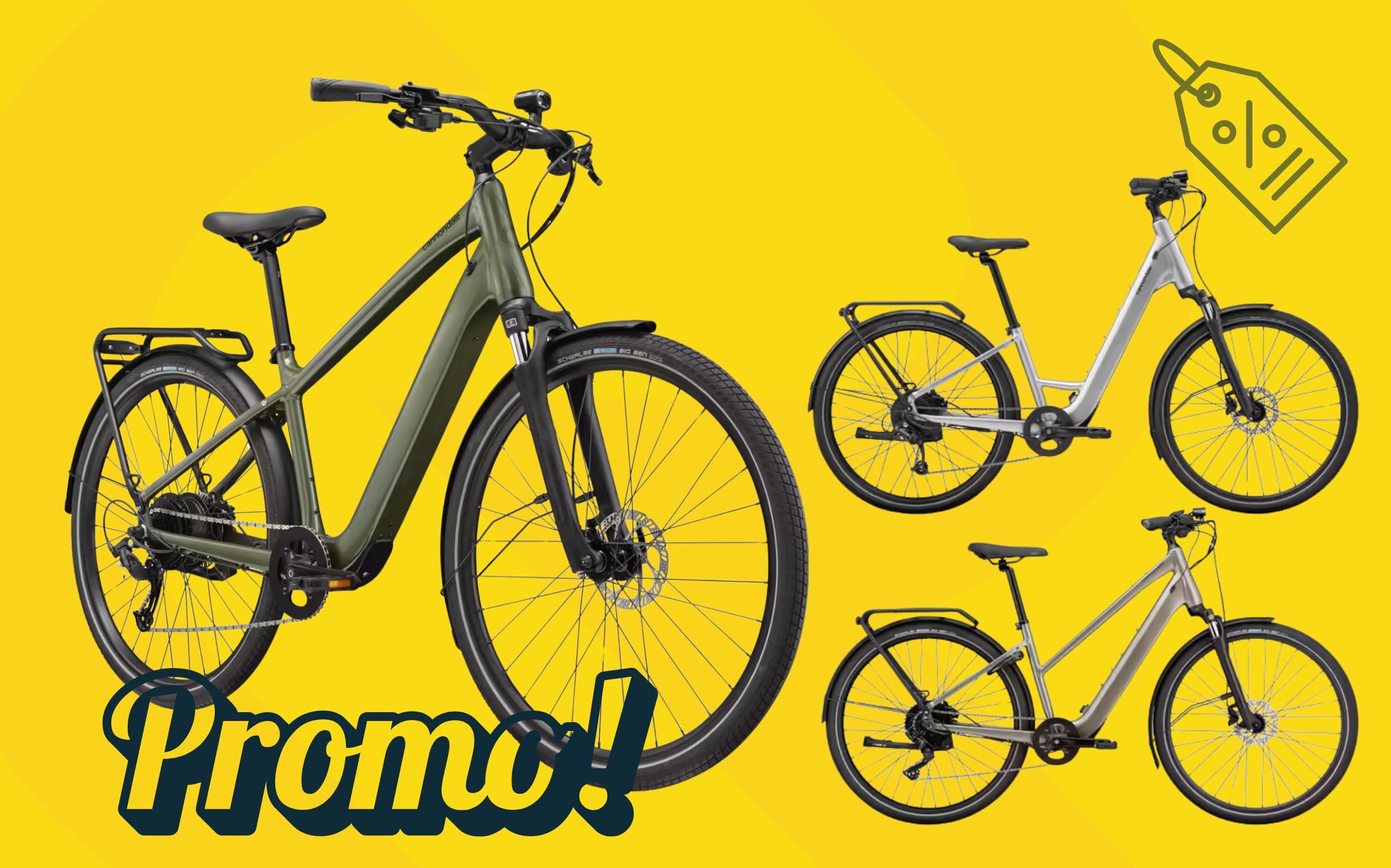 Vélo électrique urbain Cannondale Mavaro Neo SL 2 gris Mercury, cadre bas, moteur Bafang 350 W dans la roue arrière, batterie intégrée 360 Wh, fourche suspendue et équipement complet, en promotion à 899 € chez Alltricks.