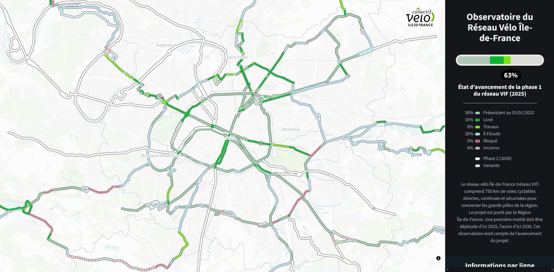 Réseau Vélo Île-de-France mai 2025