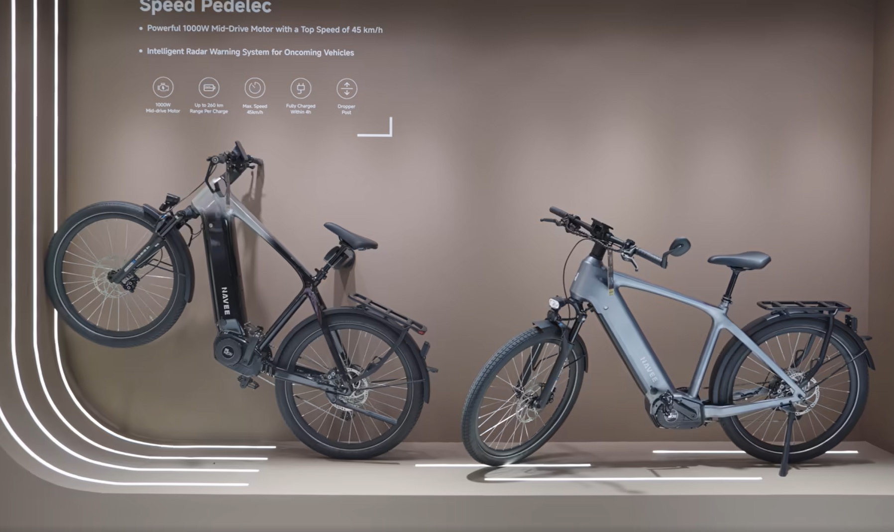Speedbike électrique Navee SP01 1 000 W avec radar anticollision