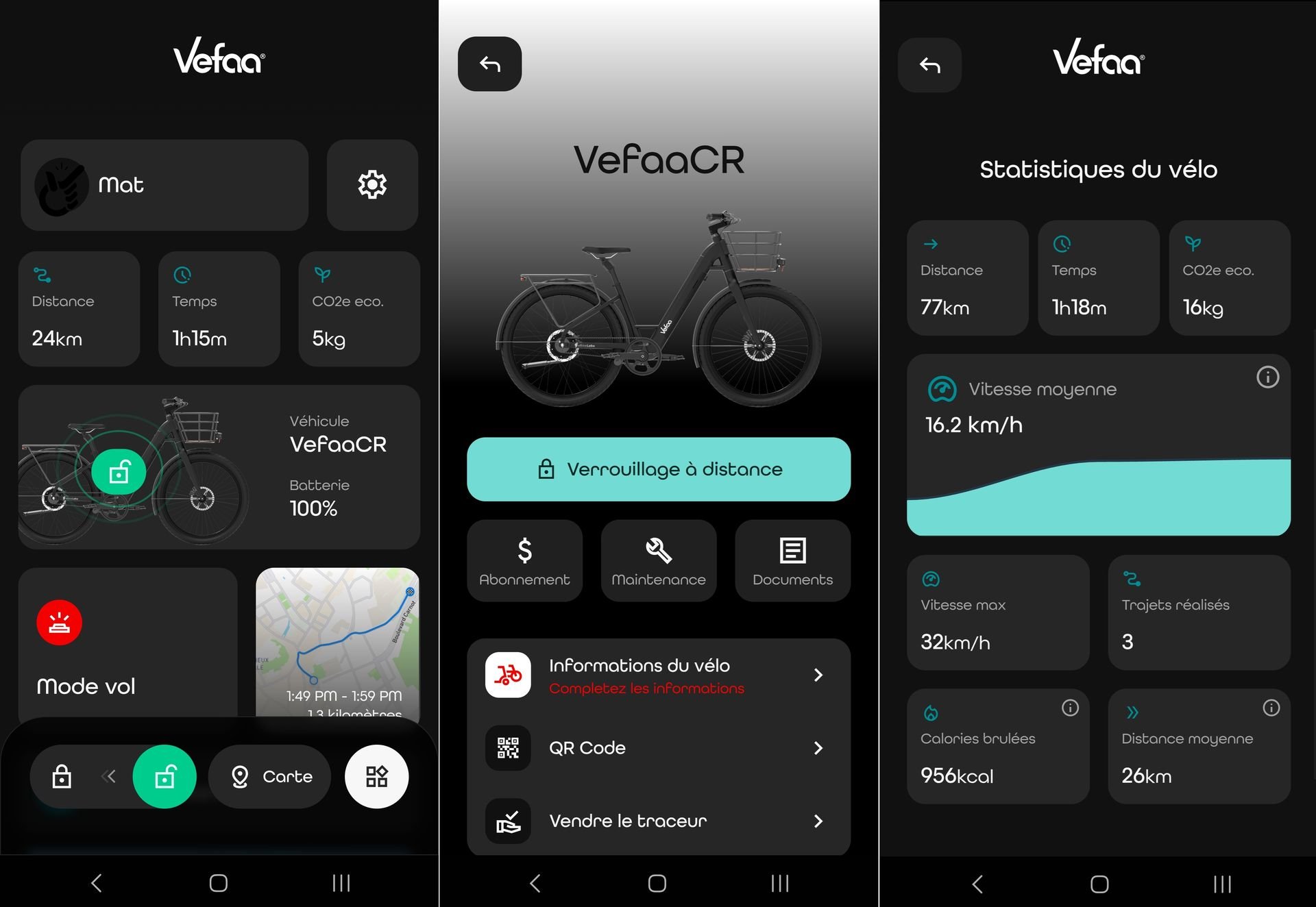 Application Vefaa connectée au Parcours EVO