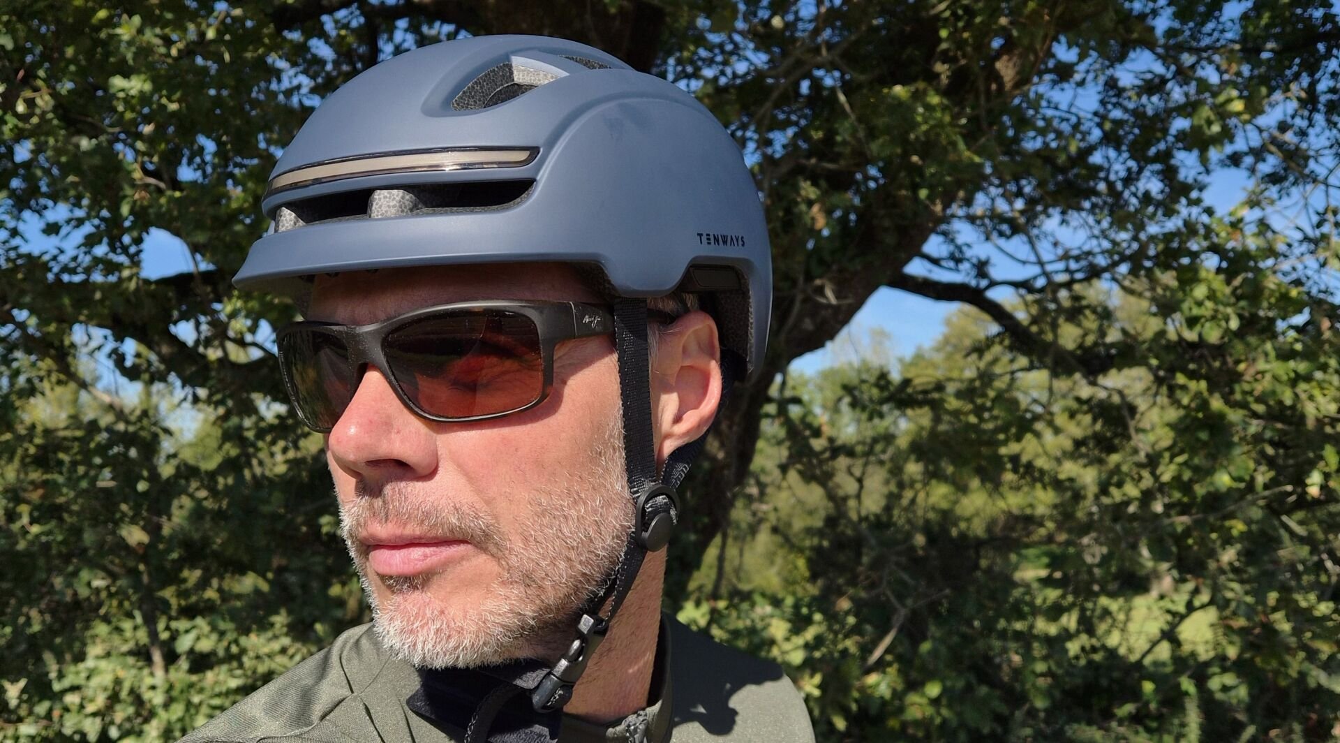 Casque vélo connecté Tenways EH20 gris-bleu mat