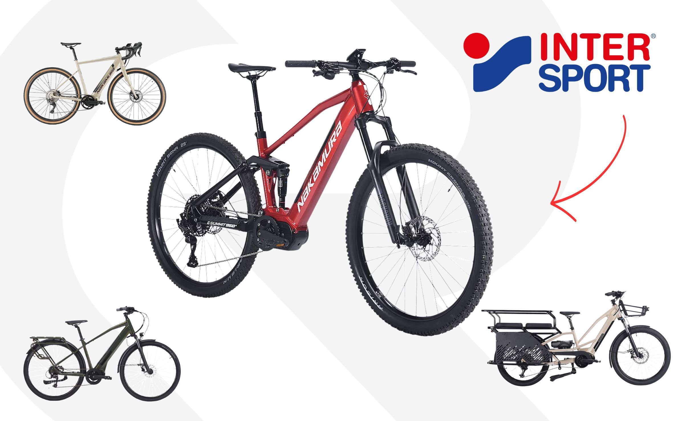 Déstockage Intersport vélos électriques Nakamura – VTC, cargo, VTT et gravel en promotion