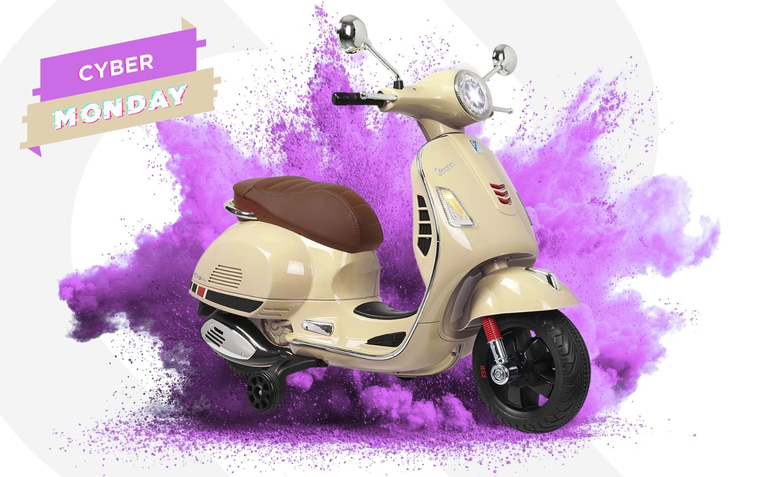 Mini Vespa électrique Jamara GTS 125 rose pour enfants en promotion chez Lidl pendant le Cyber Monday