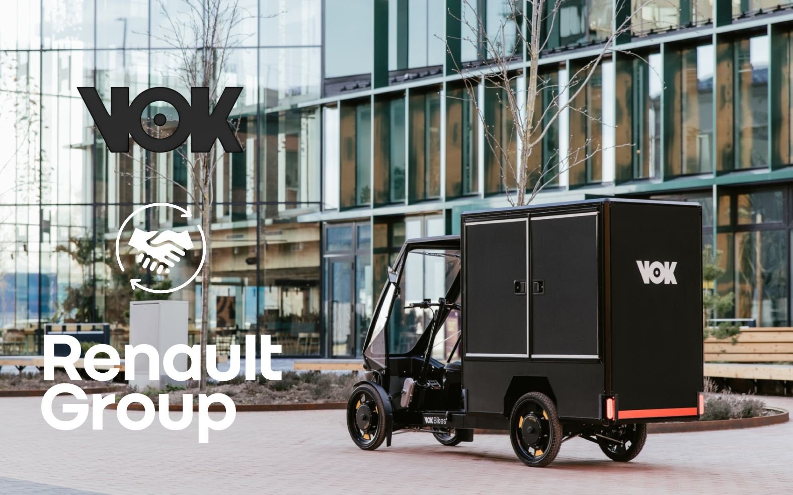 Vélo cargo électrique Vok Bikes quatre roues pour logistique urbaine professionnelle