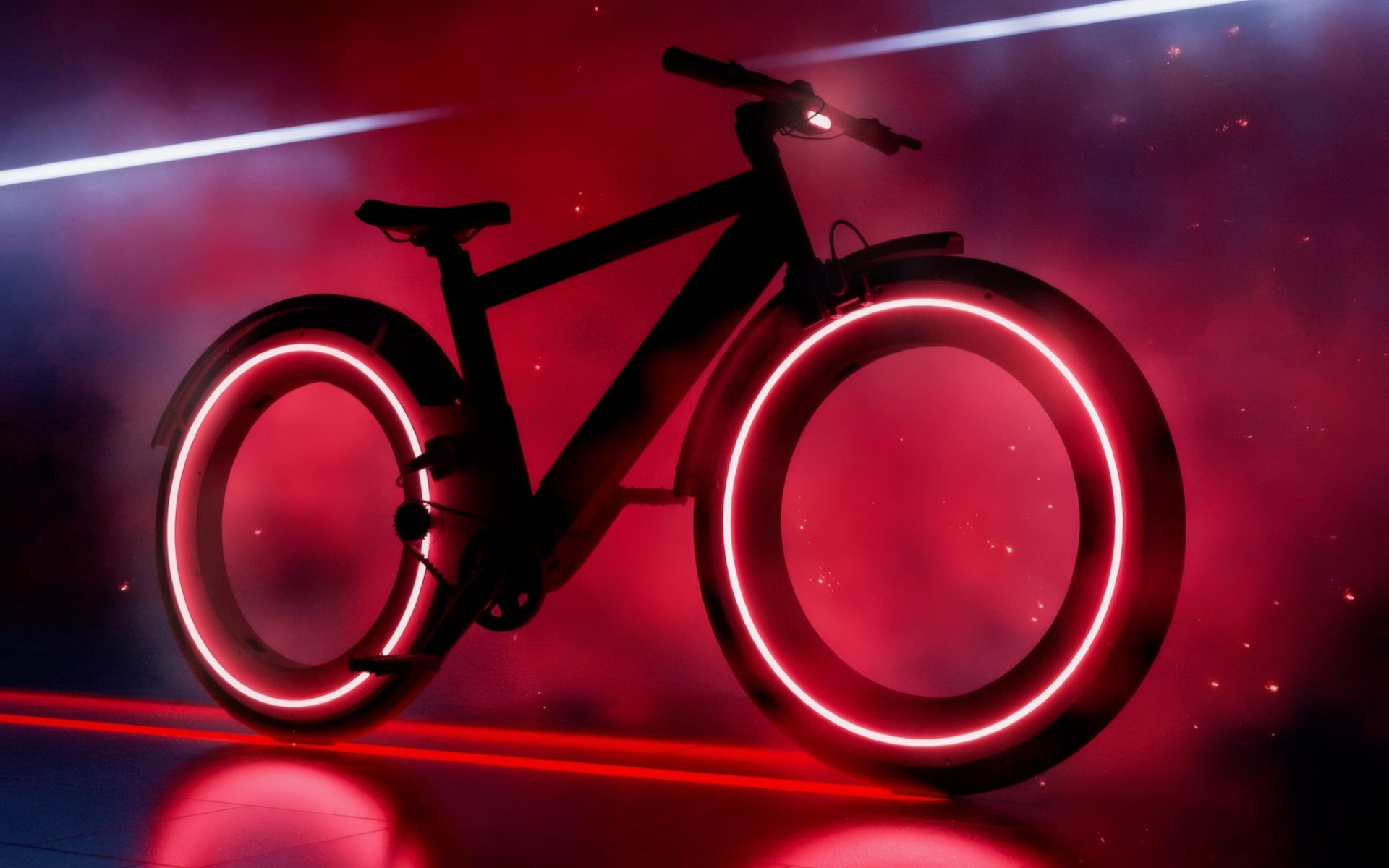 Vélo électrique futuriste Noll Go avec roues sans rayons en circulation sur route urbaine