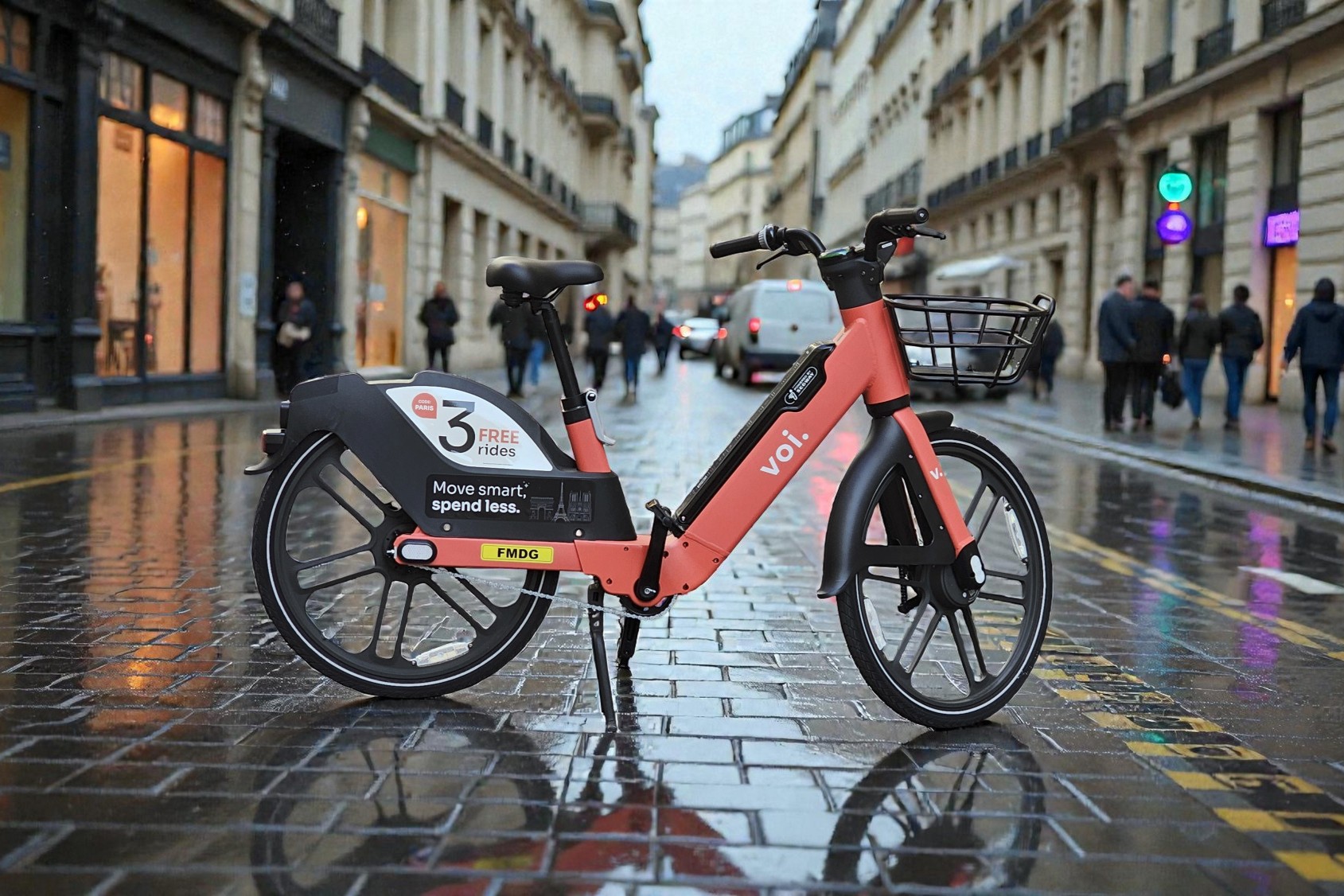 Vélo libre-service pluie IA