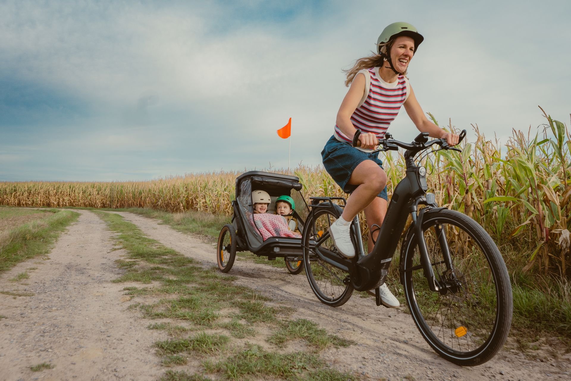 Remorque vélo enfant poussette pliable Decathlon Rockrider