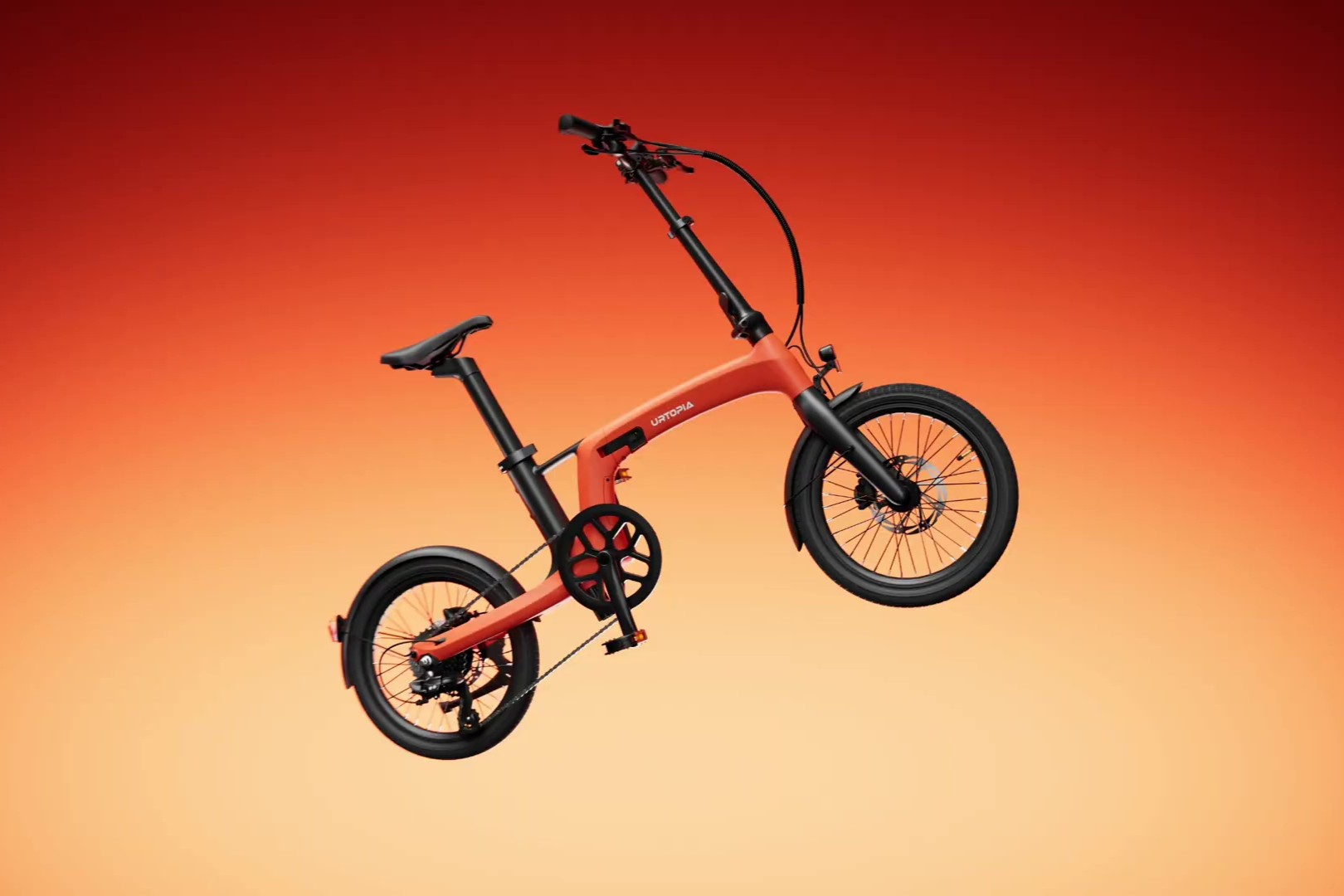 Urtopia Carbon Vélo électrique pliant Urtopia Carbon Fold 2 en carbone noir avec batterie intégrée, poids léger 19 kg 2, vélo pliant électrique performant