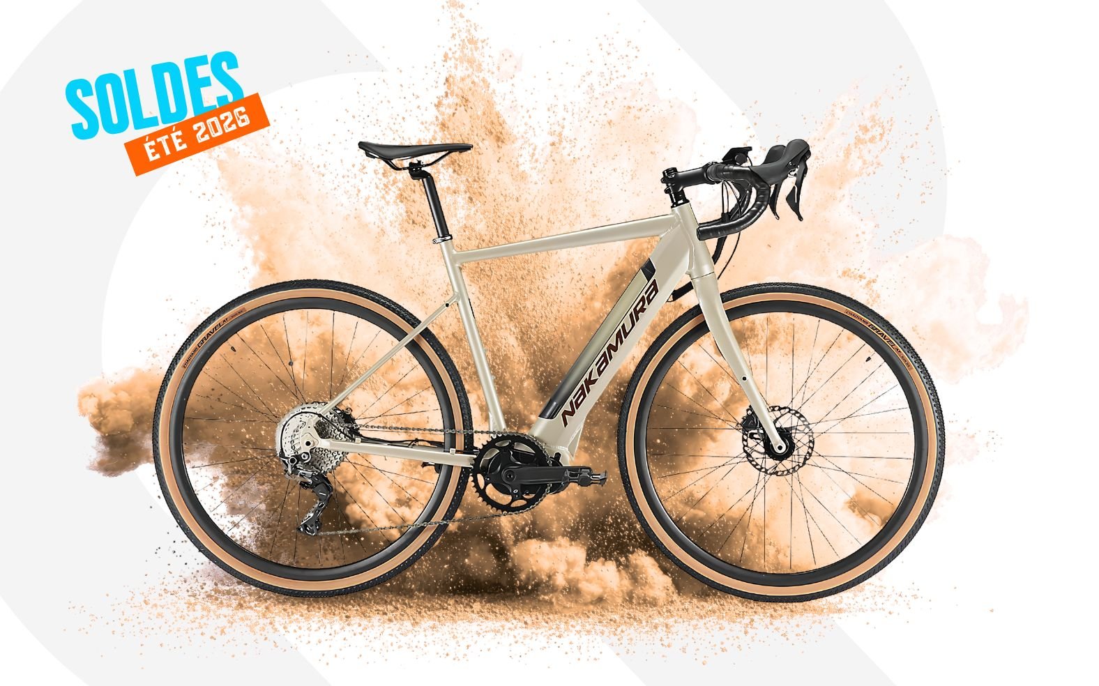 Nakamura E-Allroad gravel électrique avec moteur central 80 Nm et batterie 460 Wh à 1 699 € chez Intersport
