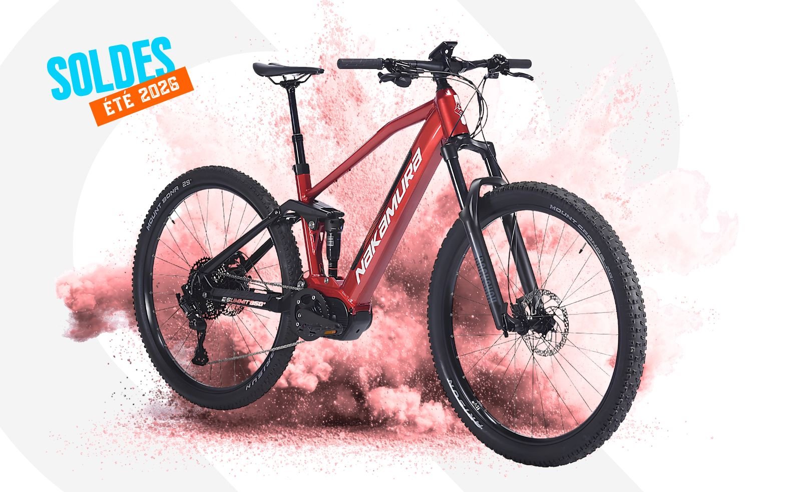 Nakamura E-Summit 950S VTT électrique tout-suspendu rouge à 2 299 € chez Intersport