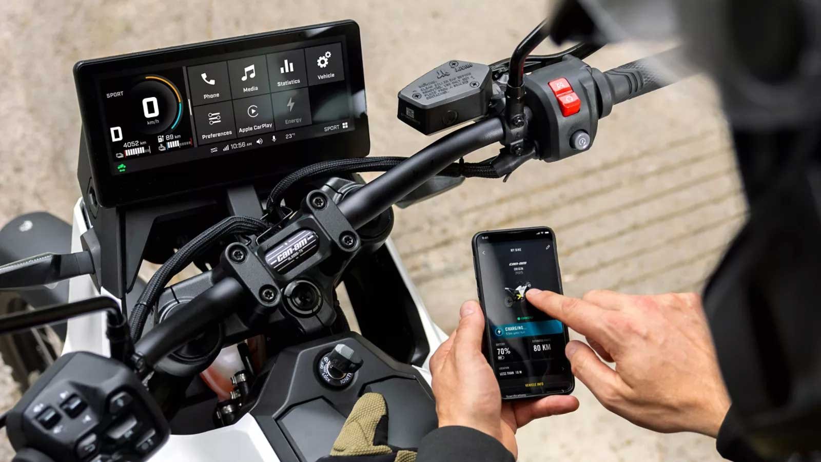 Ecran de la moto électrique Can-Am Pulse