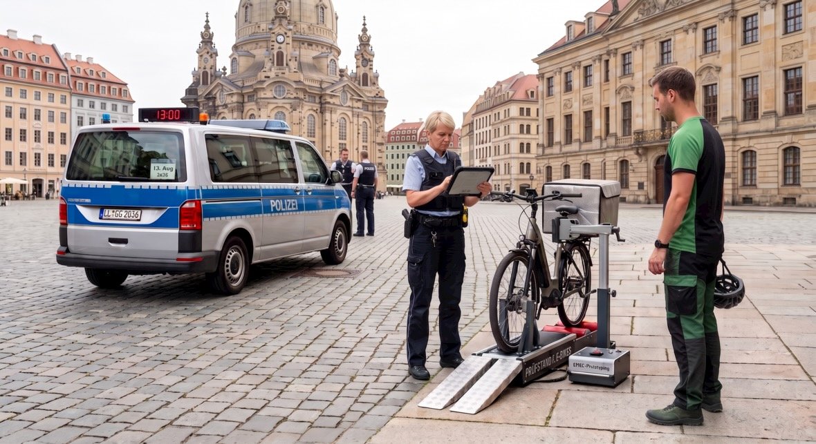 Banc d’essai mobile EMEC conçu pour détecter un vélo électrique débridé lors d’un contrôle