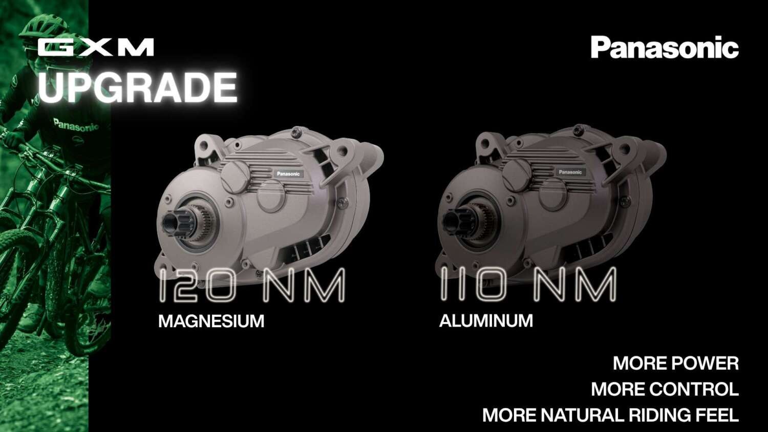 Moteurs Panasonic GXM en versions magnésium 120 Nm et aluminium 110 Nm