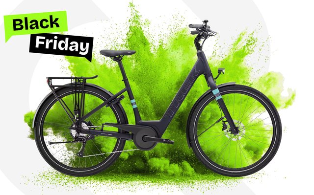 Trek Verve+ 1 Lowstep bleu : promo Black Friday chez Alltricks, moteur Bosch Active Line, batterie 400 Wh