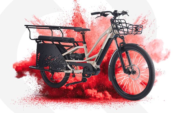 Nakamura Crossover Longtail cargo électrique avec porte-bagages 80 kg et panier avant chez Intersport