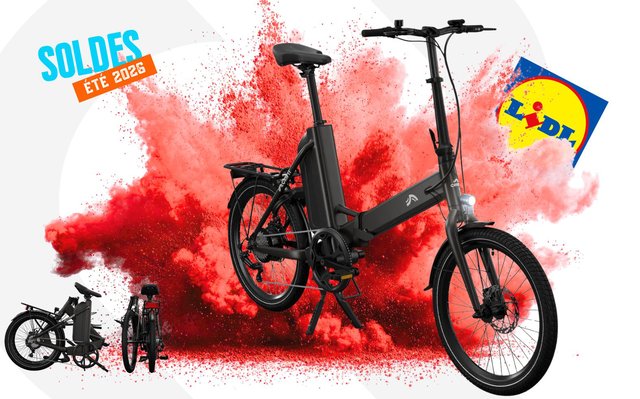 Vélo électrique pliant Crivit Lidl 659 € avec moteur 250W et batterie 530Wh