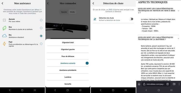 Mini Angell E-Bike application réglages FAQ