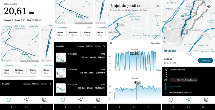 Mini Angell E-Bike application trajets