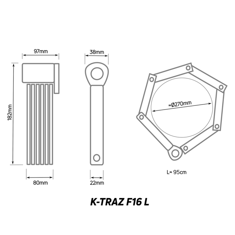 Zéfal K-Traz F16L : antivol pliant longue portée