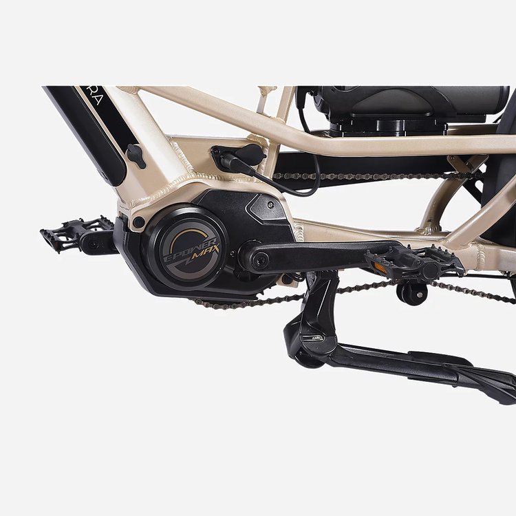 Moteur central Naka E-Power Max de 100 Nm et béquille double du Crossover Longtail