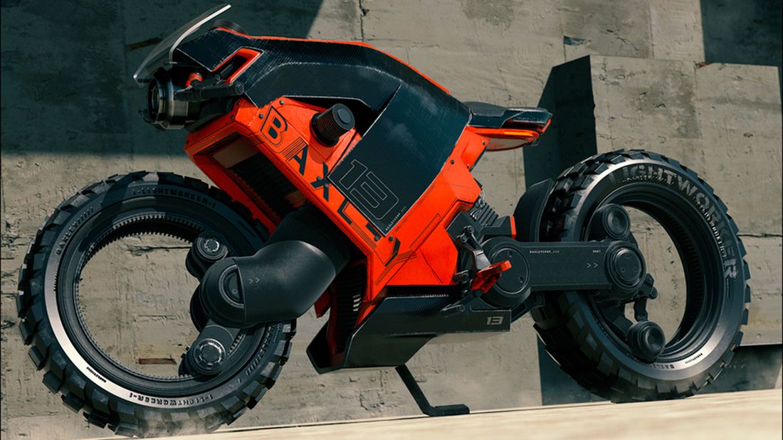 Et pourquoi pas une moto électrique avec des roues sans moyeu ?