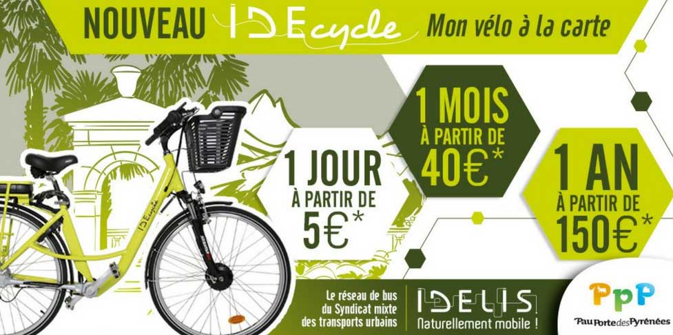 Idecycle : des vélos électriques en location pour l’agglomération de Pau