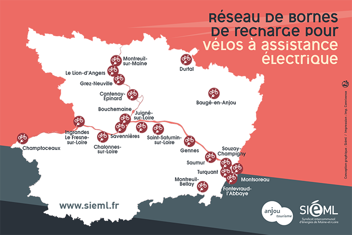 Le réseau de bornes de recharge sur La Loire à vélo