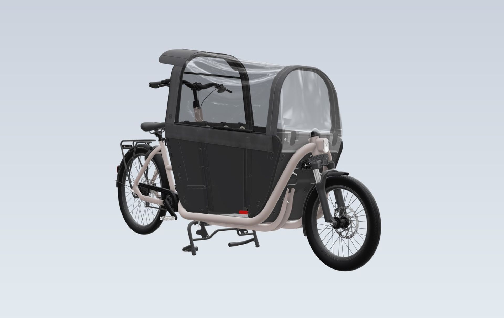 Decathlon Elops F900E : un vélo cargo électrique permettant de transporter 3 enfants