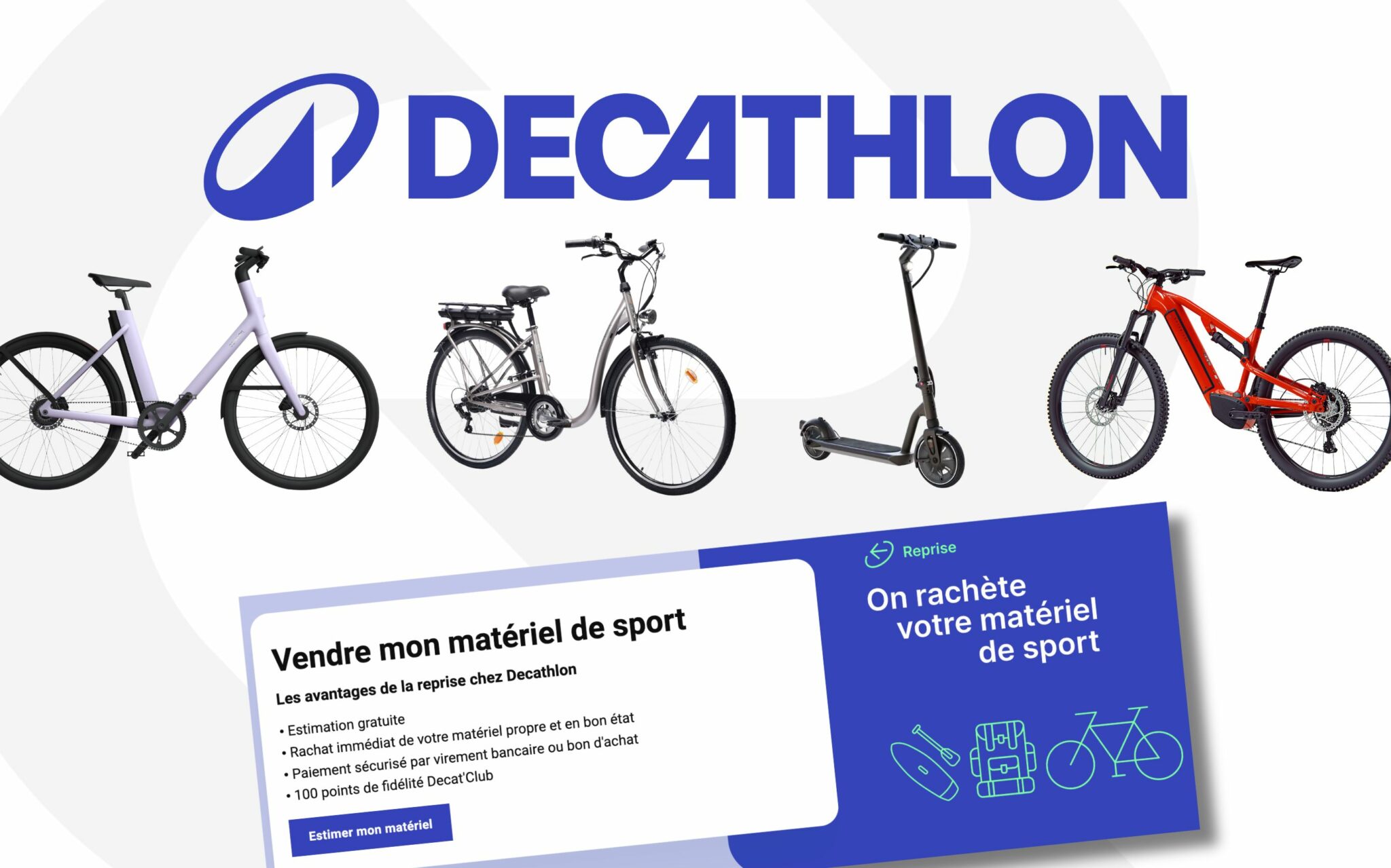 Decathlon vous rachète très facilement votre matériel de sport, vélo et compris
