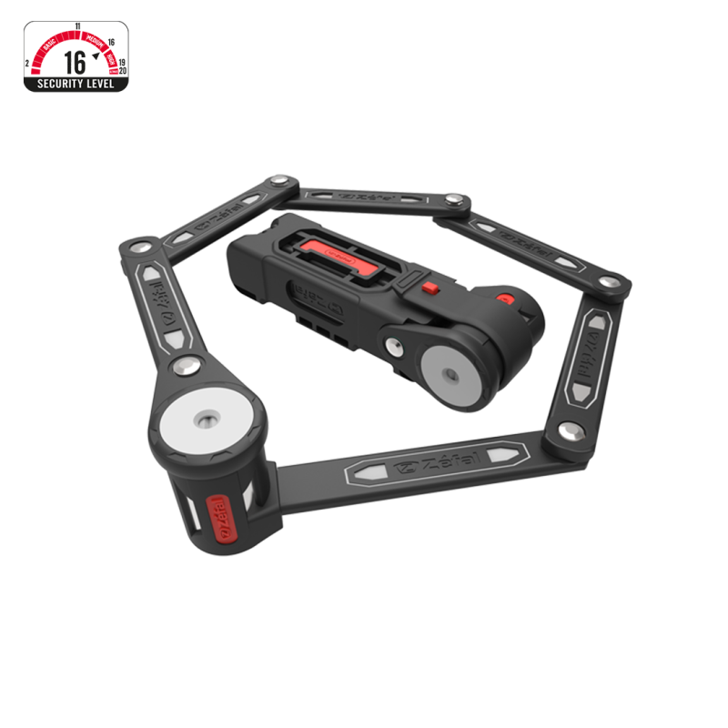 Björn&Schiller Antivol Pliable Pour Vélo, Niveau De Sécurité 7/10, Longueur 135 Cm, Pliable Et Compact, Avec Support Et 3 Clés, Haute Sécurité, Idéal Pour Vélo électrique, Scooter, Vélo De Route