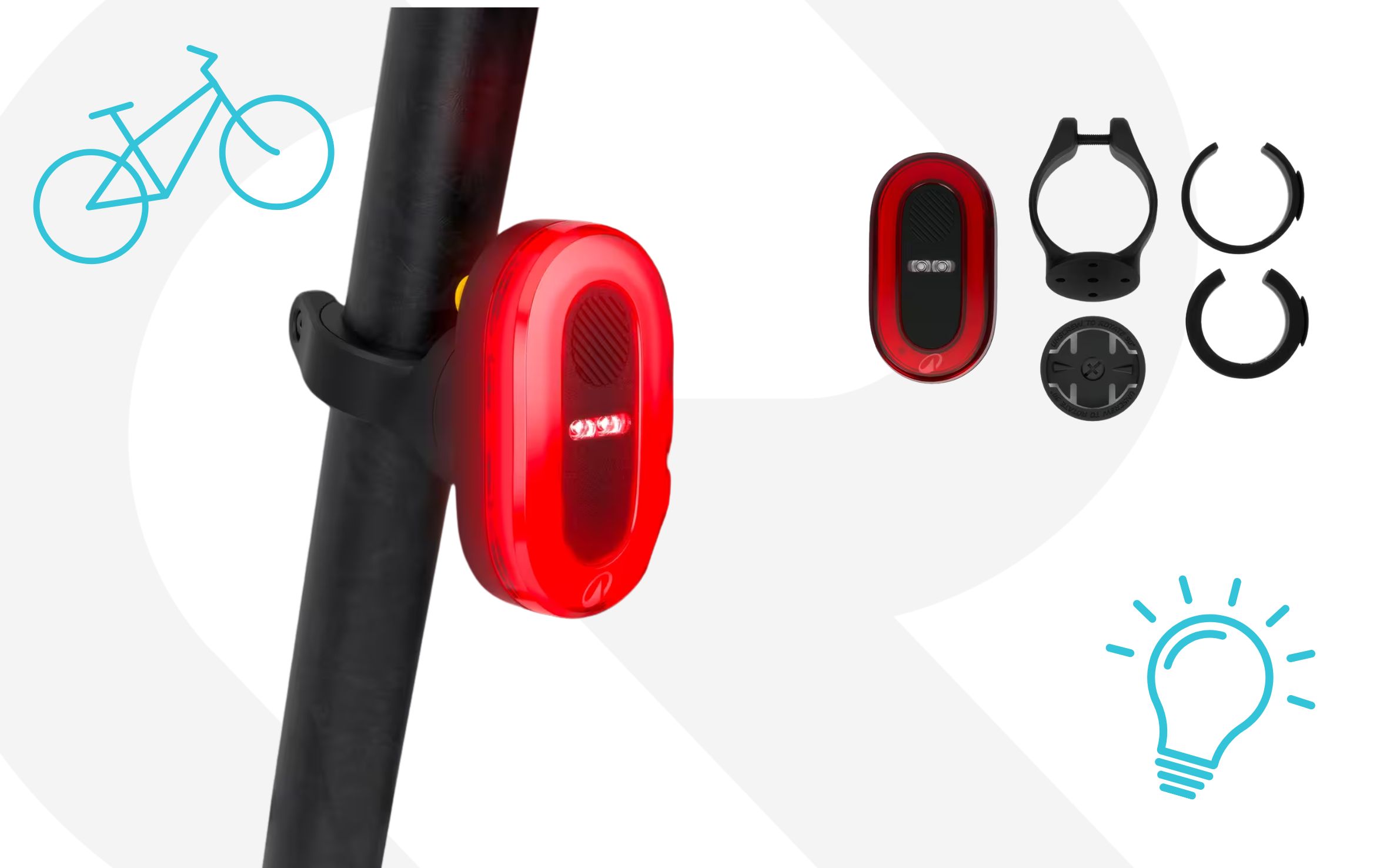 Feu Arrière Intelligent Pour Vélo Cargo Wsdcam - Avec Clignotants Et Feu De Frein - Alimentation Par Batterie - 160 Lumens