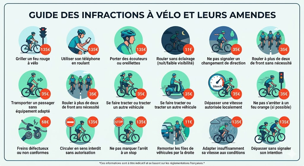 Code Infraction Code de la route vélo : 15 règles essentielles à connaître en 2026